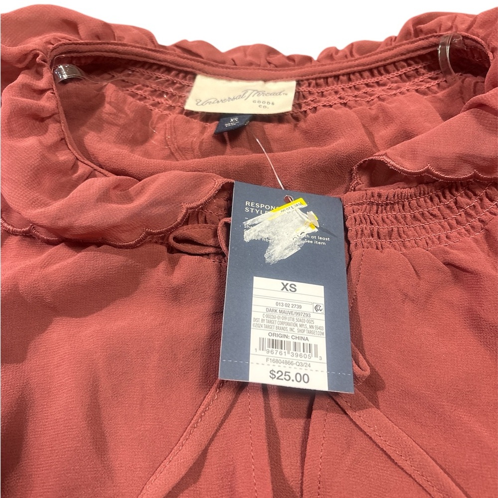 Universal Thread Terracotta Ruffled Blouse - Picture 8 of 8